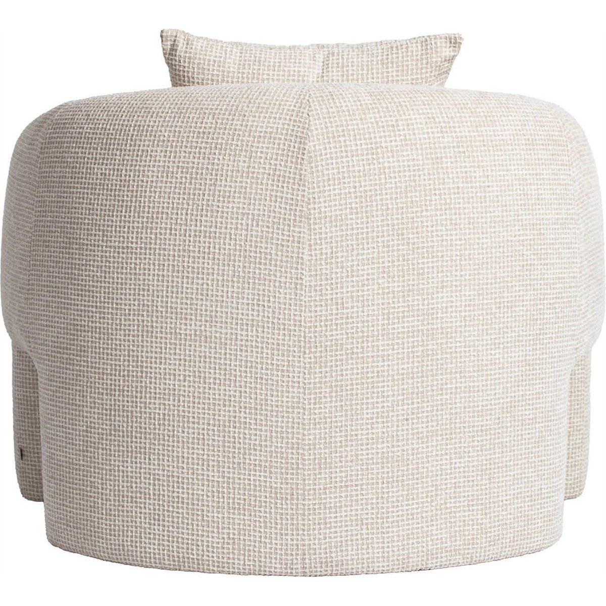 Fauteuil lounge tissé enveloppant beige tissé quadrillé, RECOLLECTION