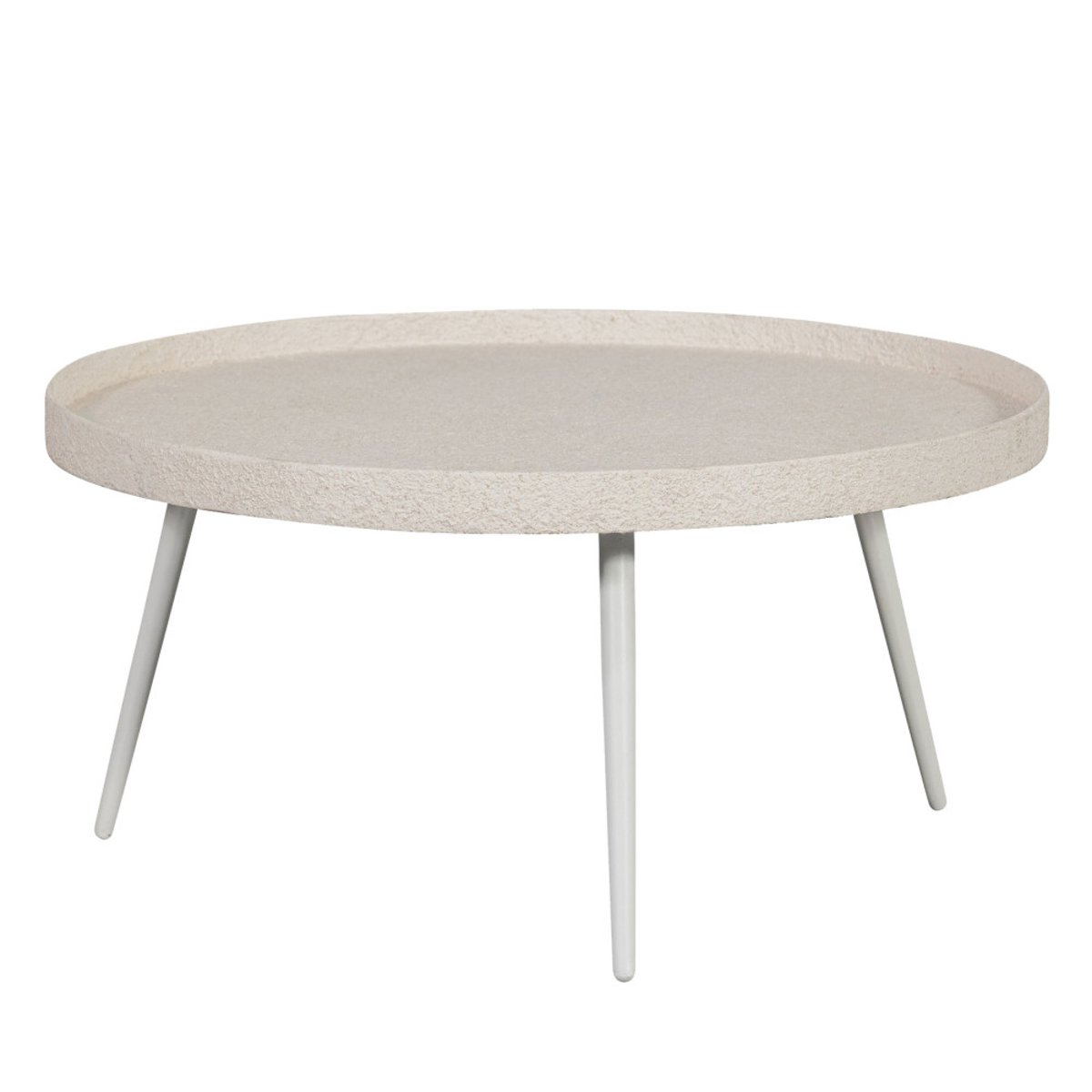 Table basse ronde en métal  76cm- BOUNDS beige, WOOOD