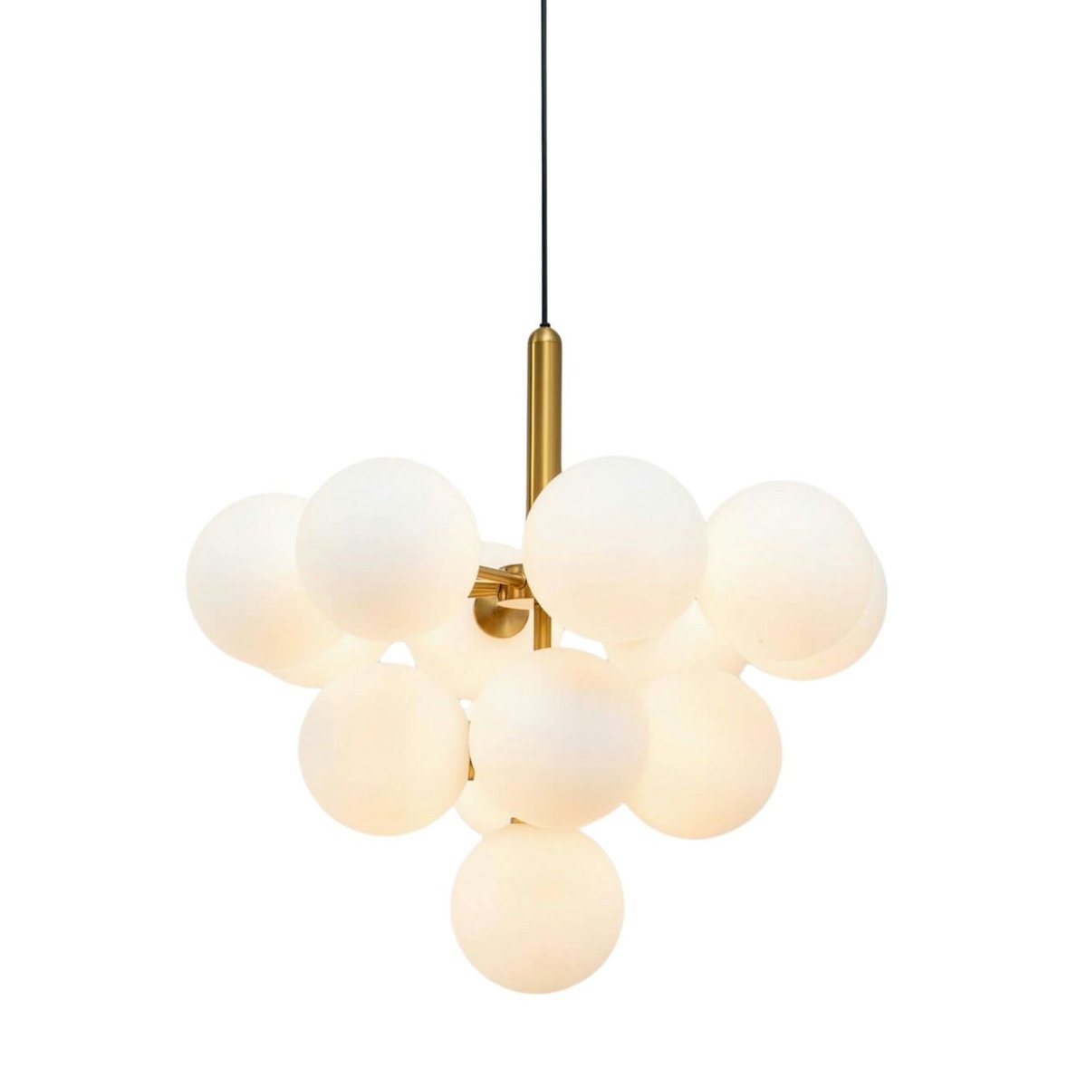Majestueuse suspension moderne - CORETTA laiton et blanc, KOSILUM