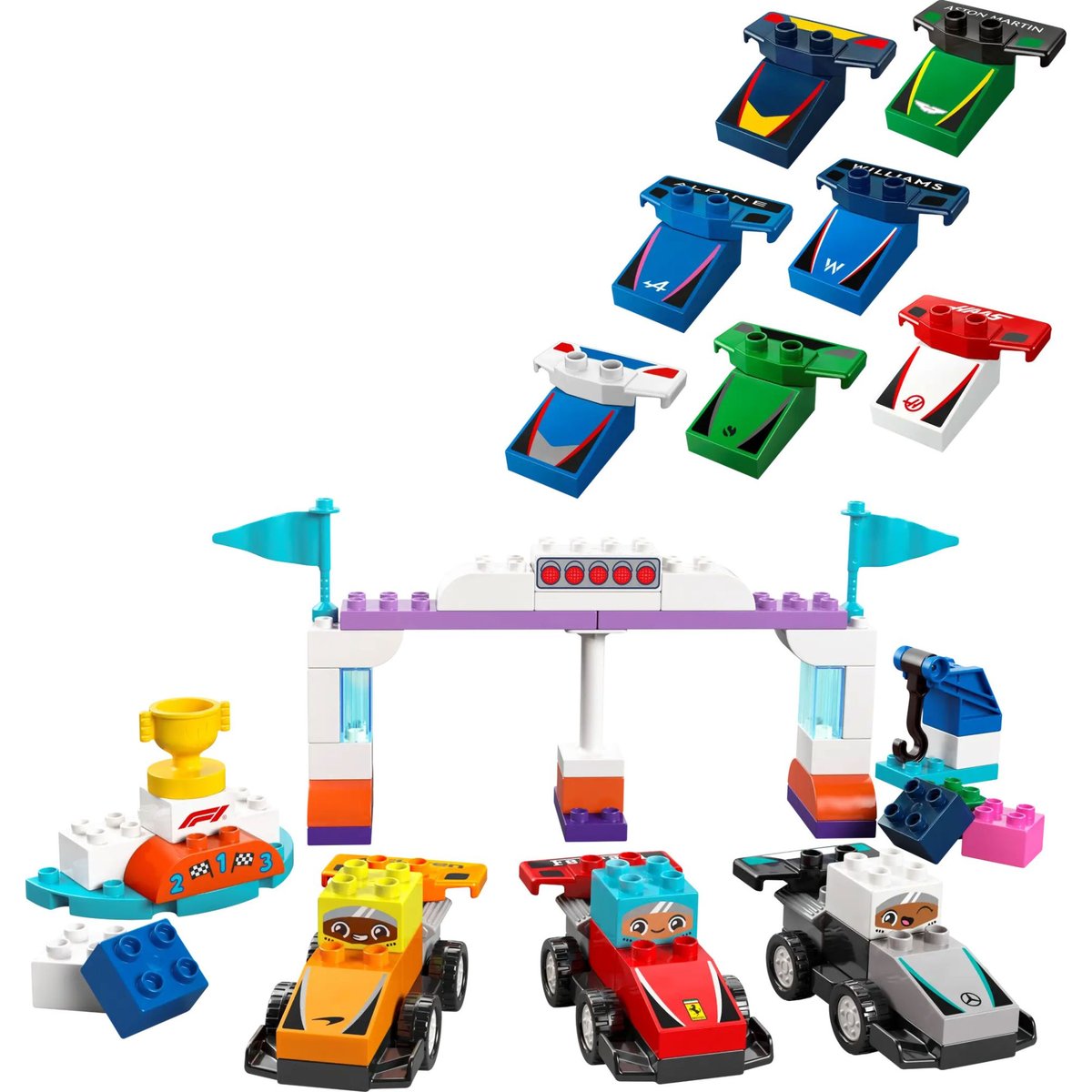 LEGO DUPLO - Set de Voitures de Course et Pilotes F1 - 10445 pour Enfants multicolore, LEGO