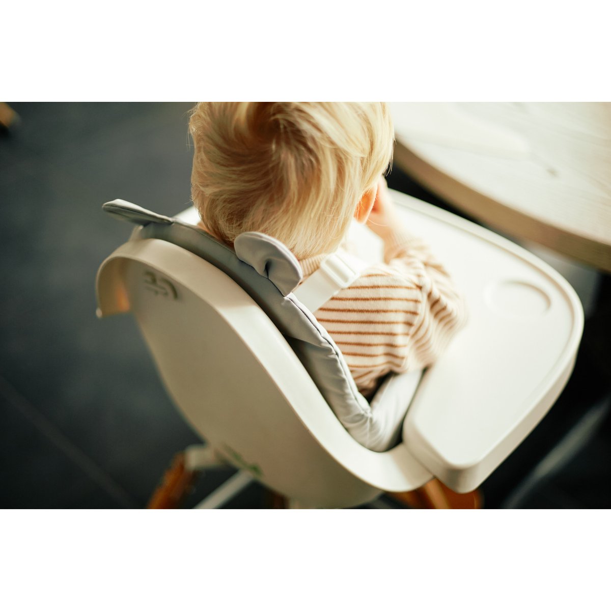 Coussin chaise haute déperlant gris, CHILDHOME