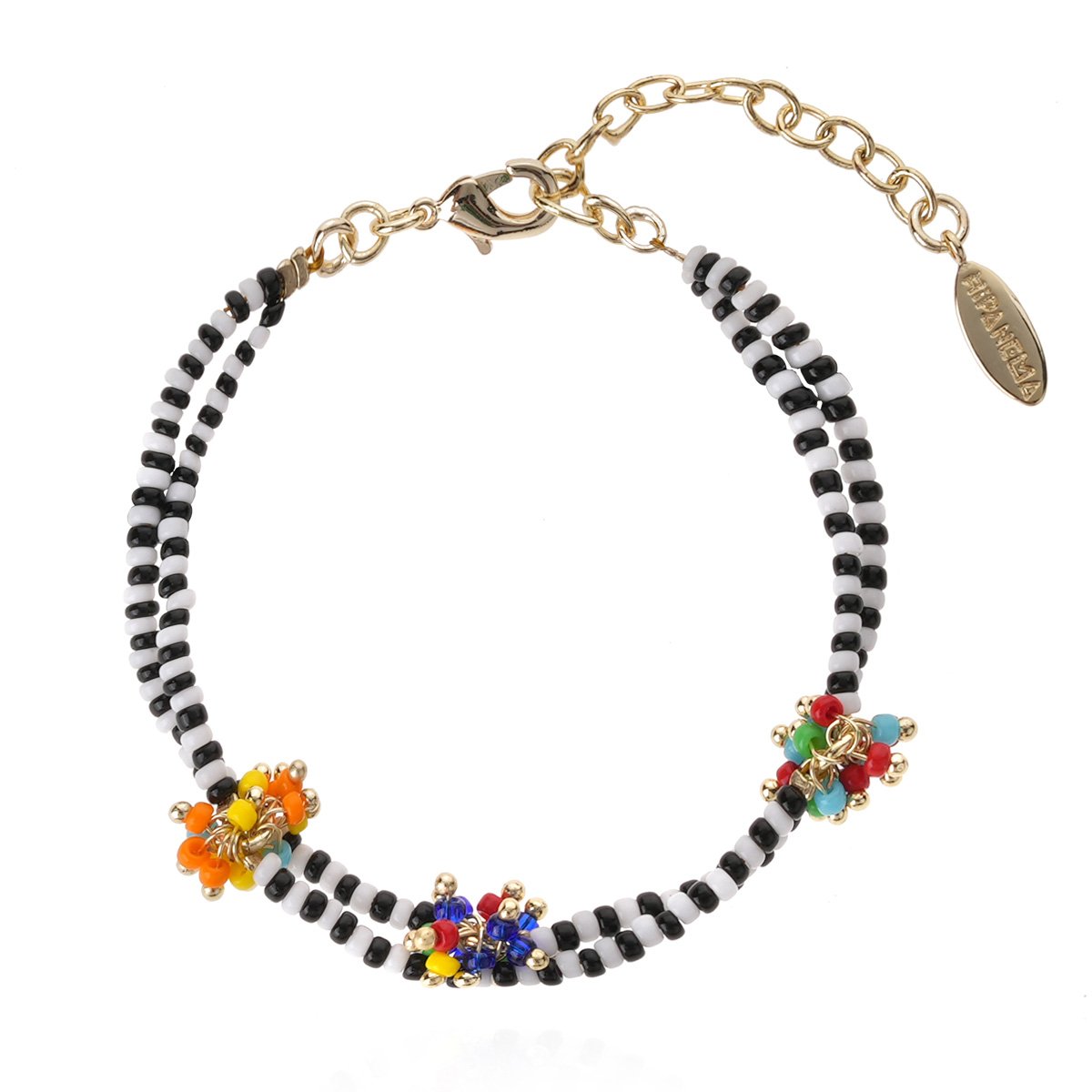 Bracelet perles réglables avec pampilles ZEBRANA multicolore, HIPANEMA