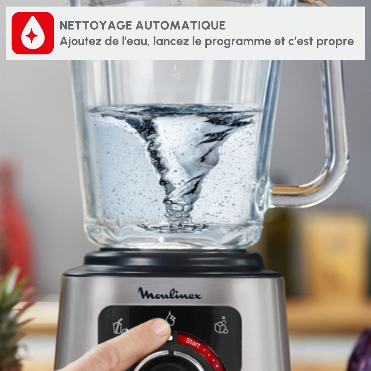 Blender PerfectMix+ LM871D10 - Bol Verre 2L / 1200W - Inox noir, MOULINEX