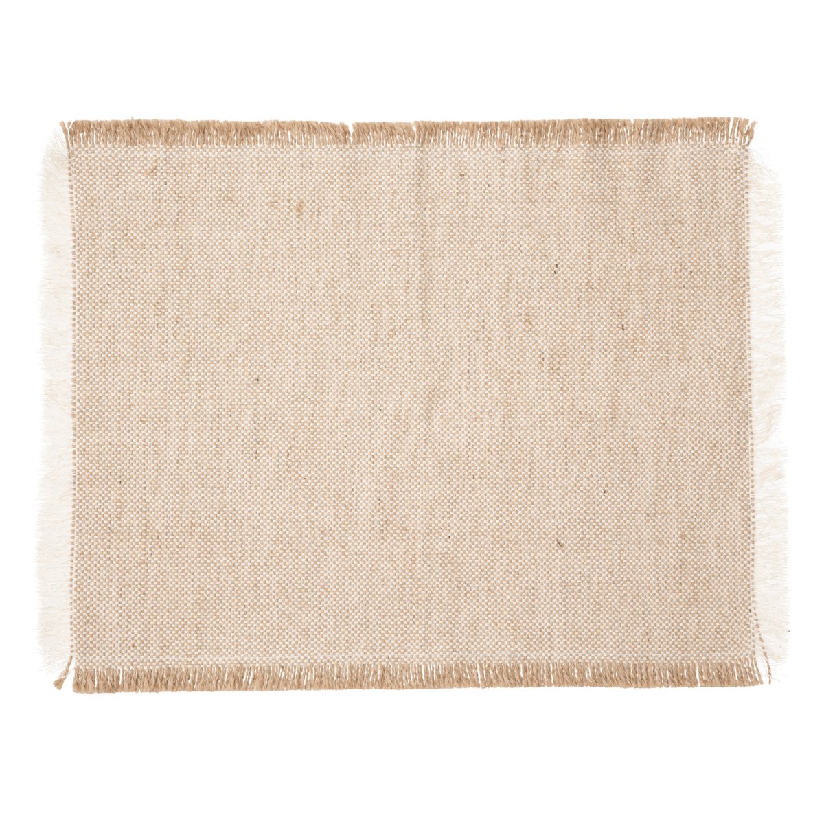Set de table à franges bicolore beige, SECRET DE GOURMET