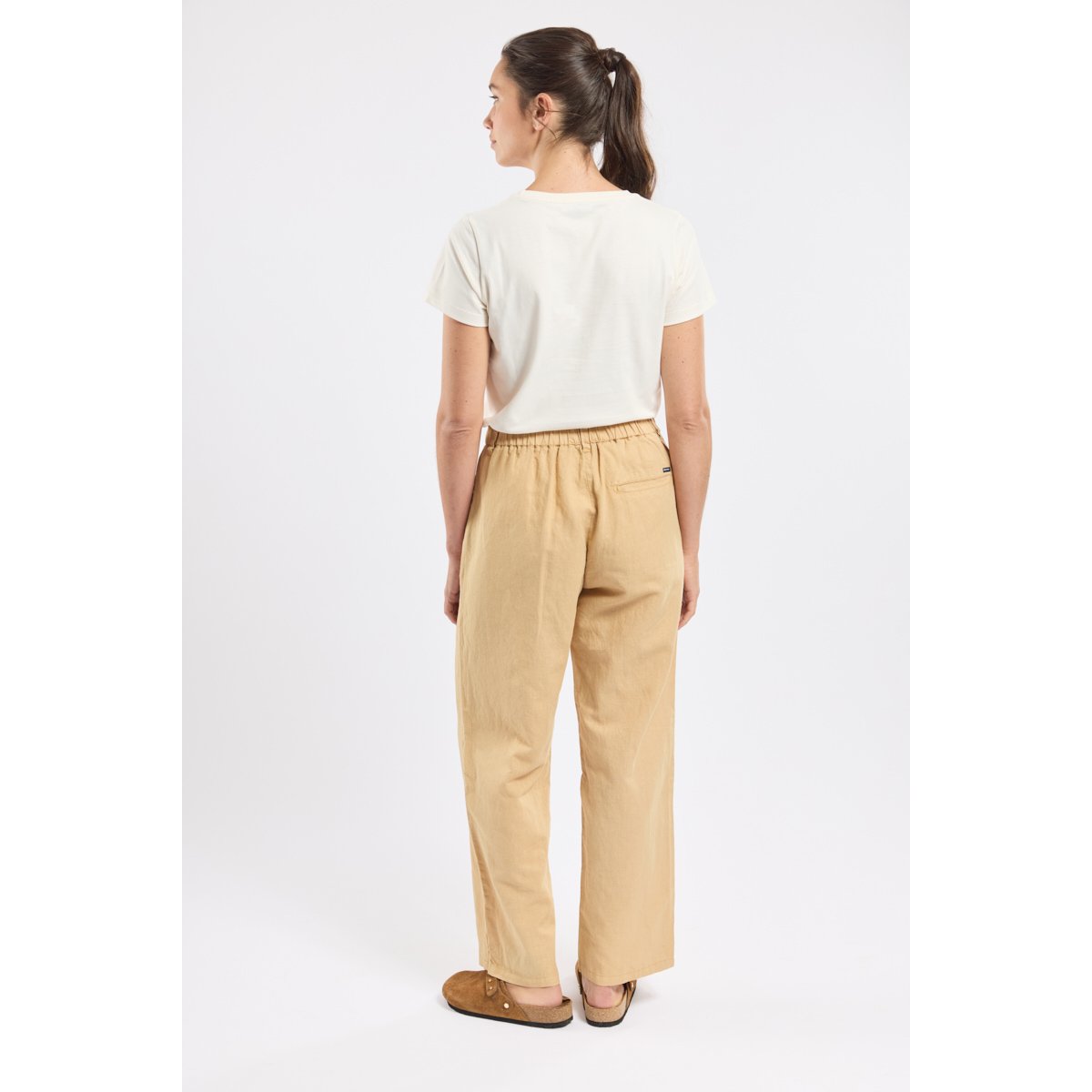 Pantalon coupe large LEYAN sable, BERMUDES