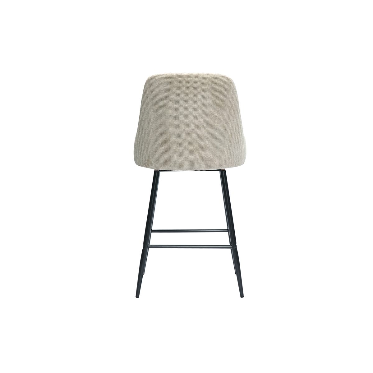 Tabourets de bar pivotants 360° en tissu chenille terre brûlée et métal H66 cm (lot de 2) HASTA beige, MILIBOO