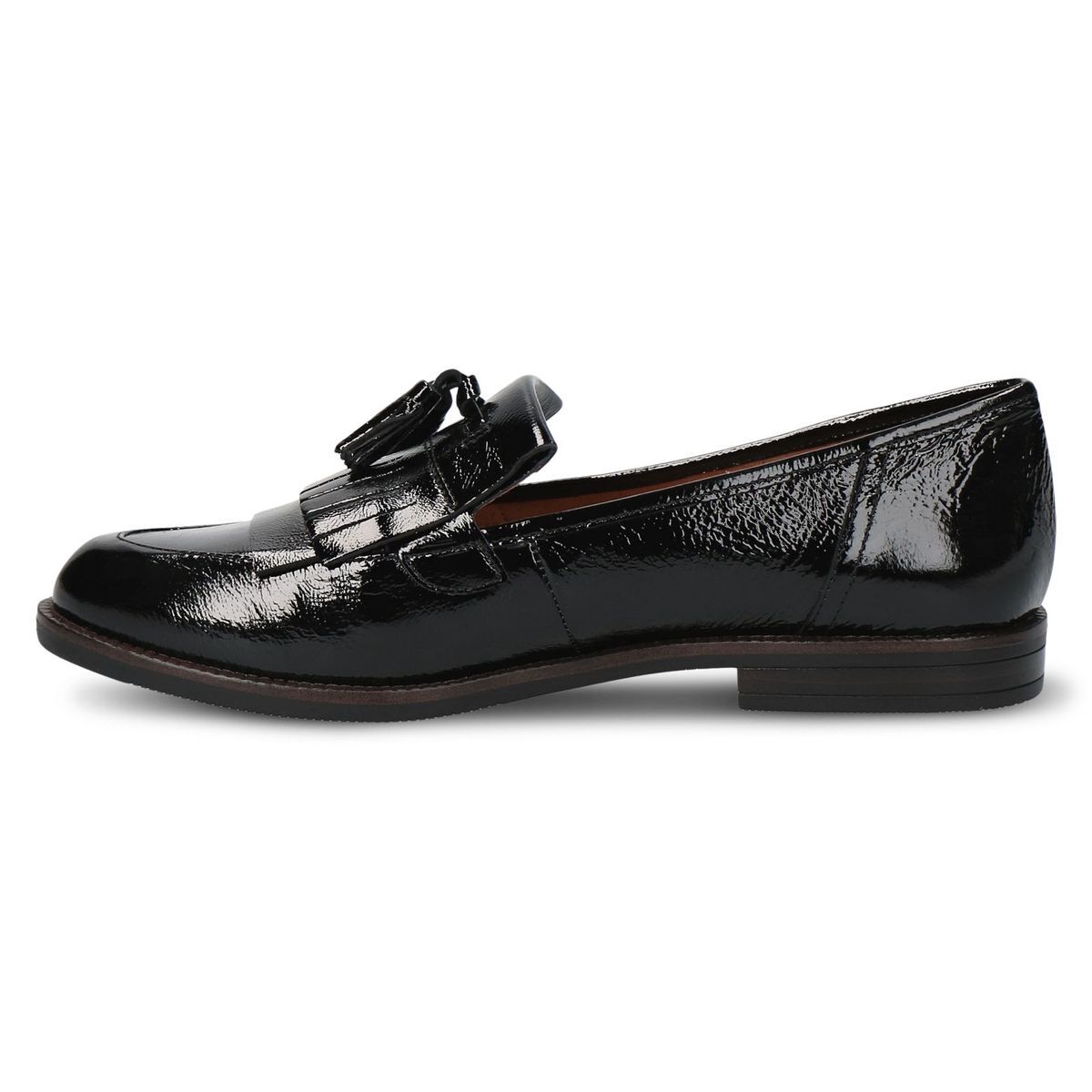 Slipper en cuir noir mat, CAPRICE