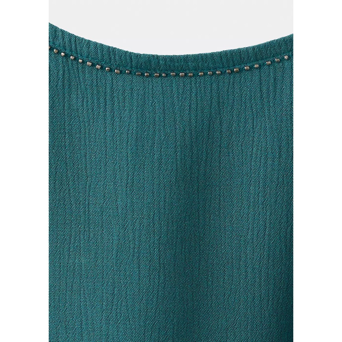 Robe à volants ornée de perles bleu pétrole, MANGO TEEN