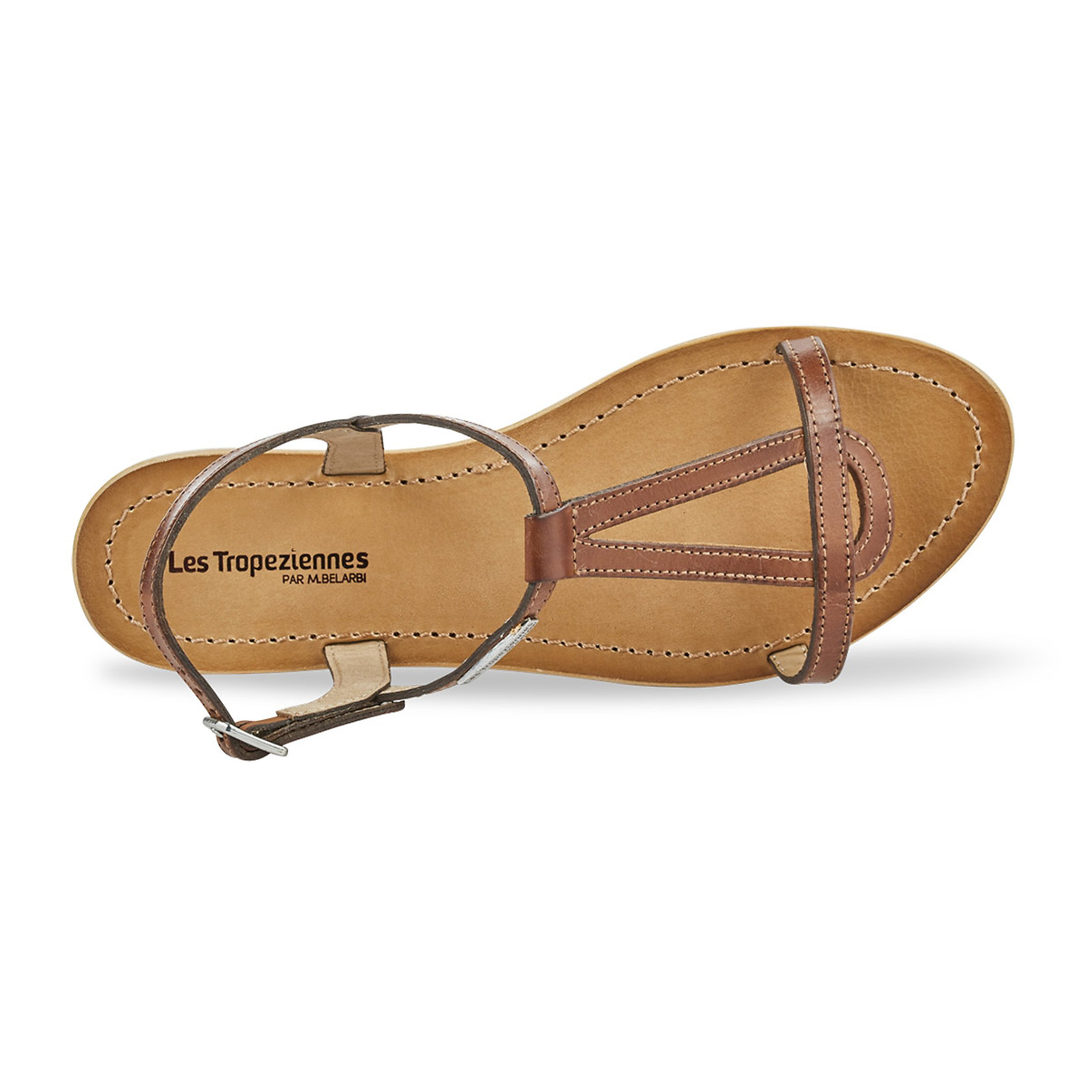 Sandales cuir Hamesss tan, LES TROPEZIENNES PAR M.BELARBI