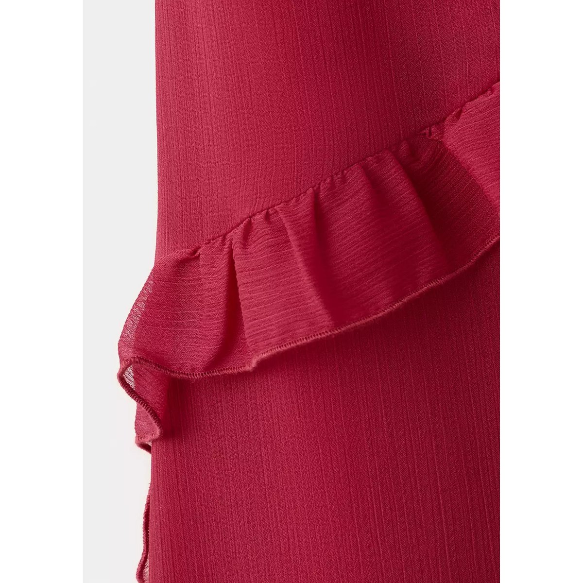 Robe à emmanchures américaines à volants rouge, MANGO TEEN