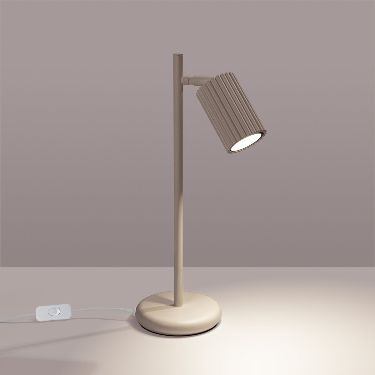 Lampe à poser Aluminium Taupe GU10 1 Karbon marron, EDEN
