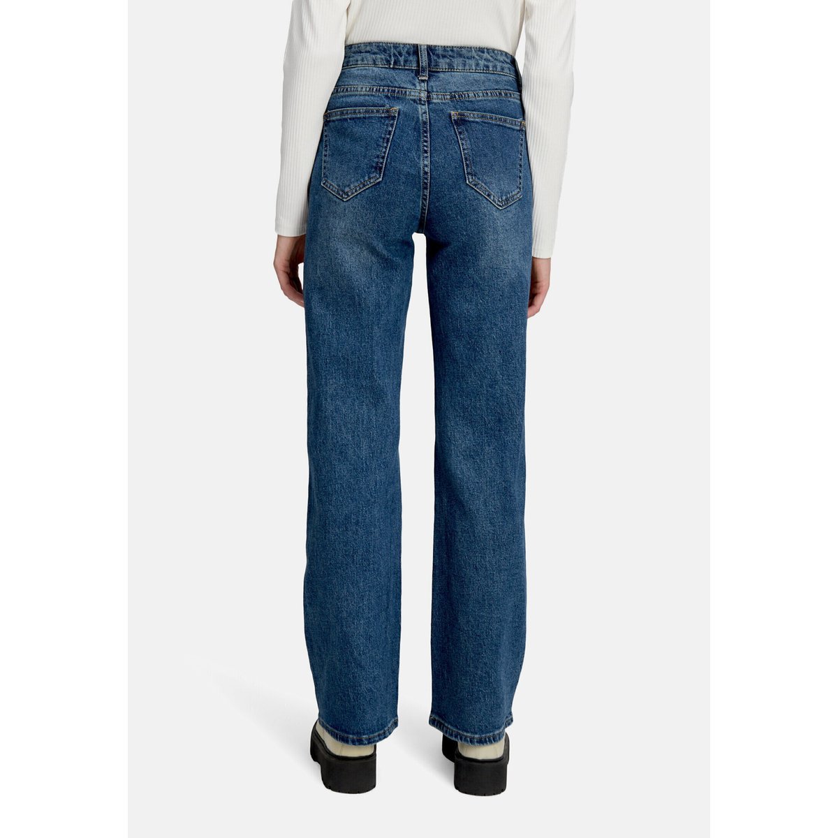 Jean stretch à strass dark blue denim, CARTOON