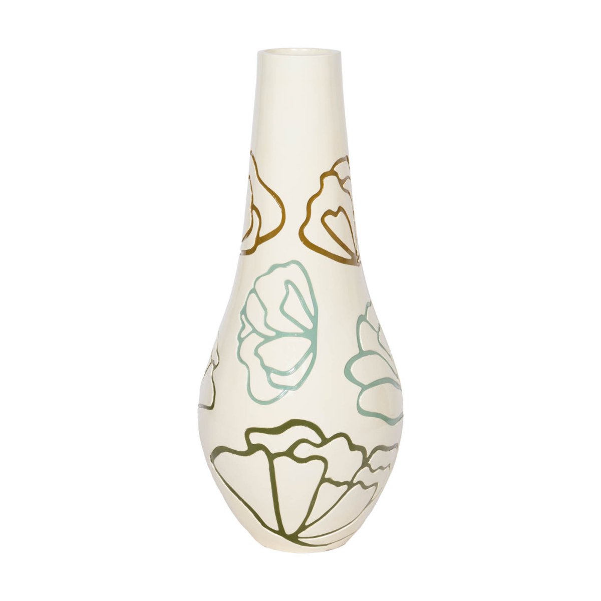 Grand vase Zen H100   en résine crème / ivoire, AMADEUS