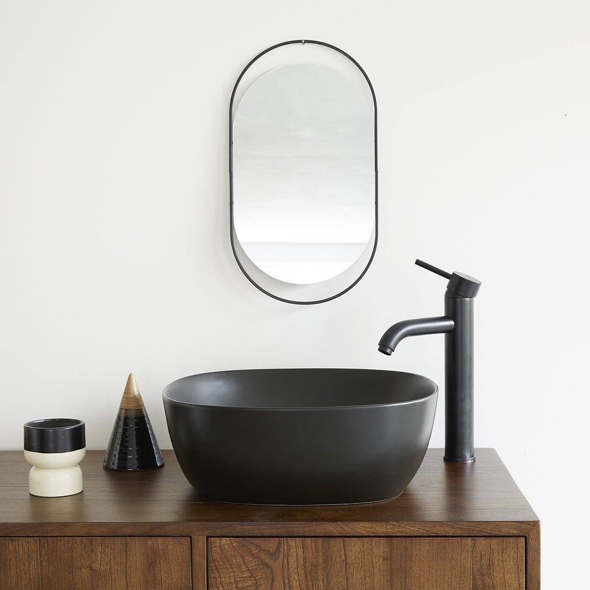 Vasque en céramique noire 41 cm IRIS noir, BERAH GETAH