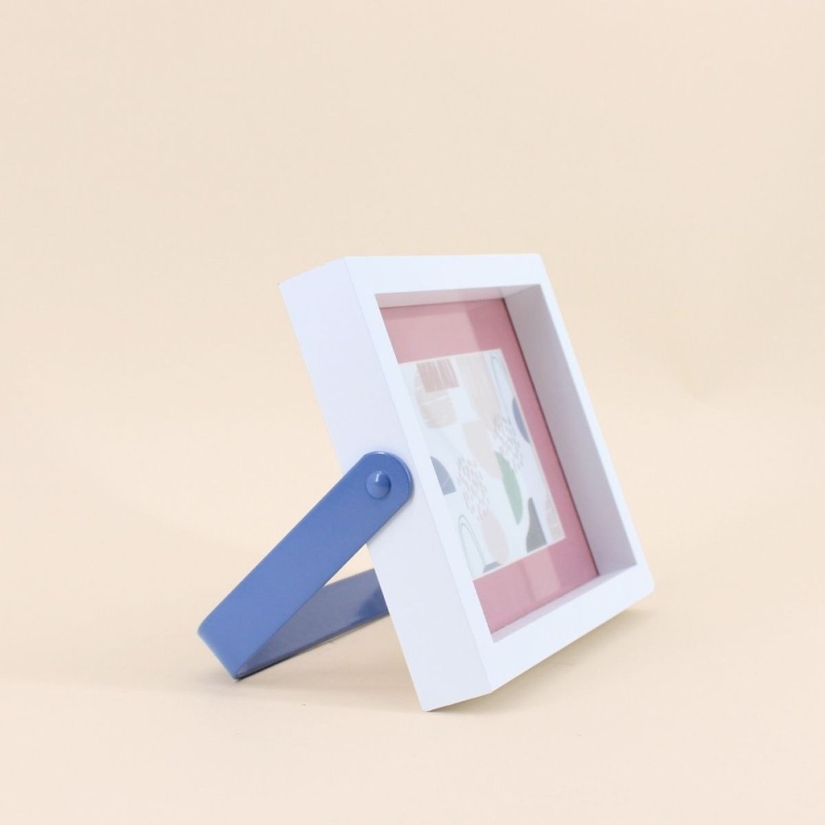 Cadre photo en bois pied métal 10x15cm blanc, ORNAMI