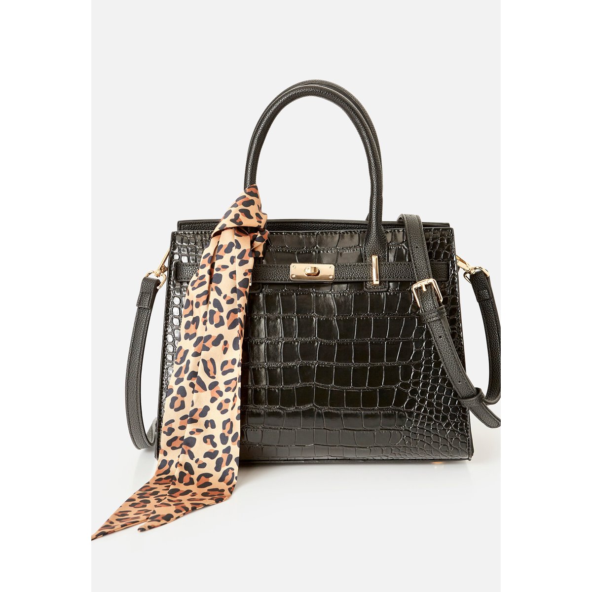 Sac à main esprit animalier noir, DAMART