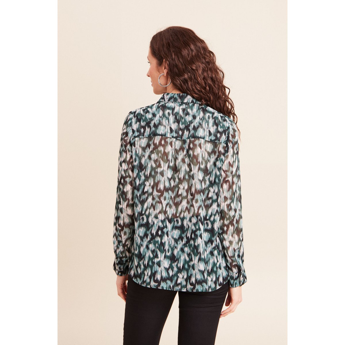 Chemise manches longues en voile vert, BREAL
