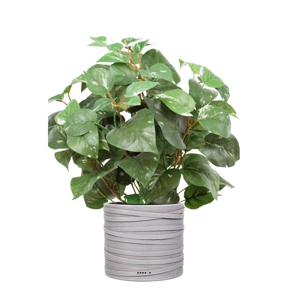 Pothos au feuillage panaché artificiel en pot v002239, ARTIFICIELLES