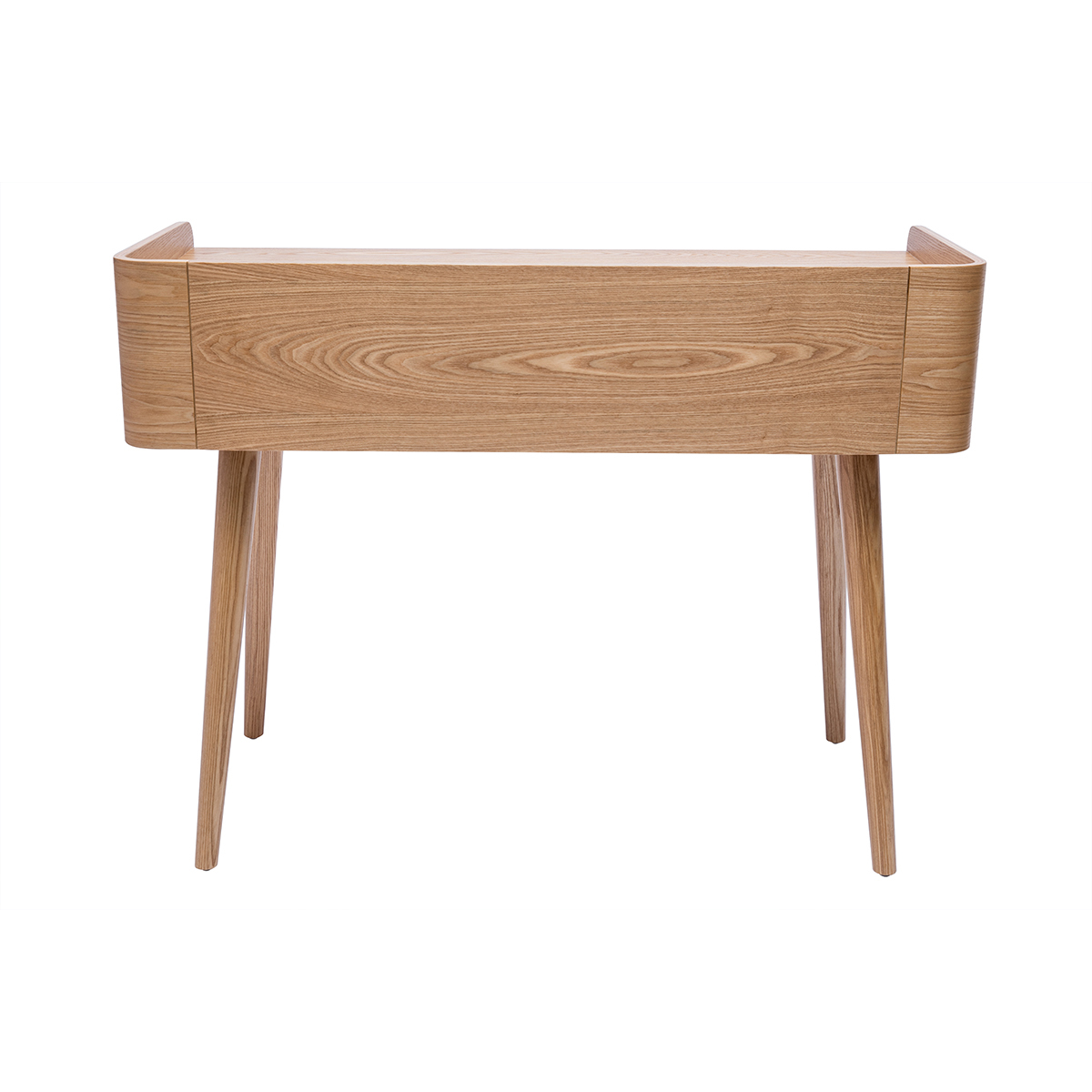 Bureau design avec rangements 2 tiroirs bois clair et cannage rotin L105 cm ELSY chêne clair, MILIBOO