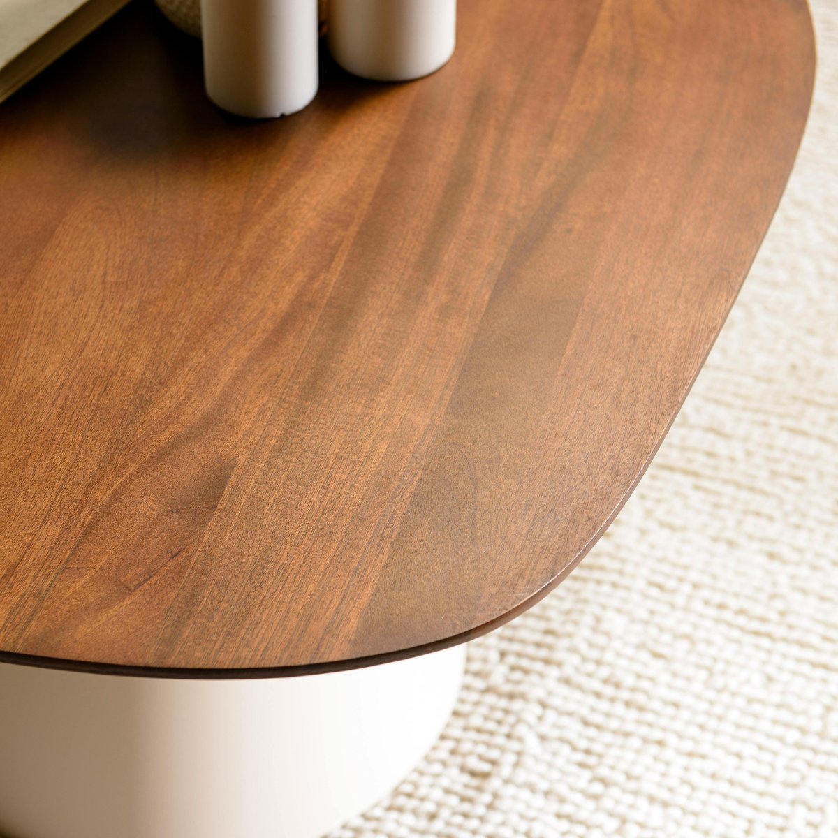 Table basse 80 cm en manguier pied métal TOSCA marron, PIER IMPORT