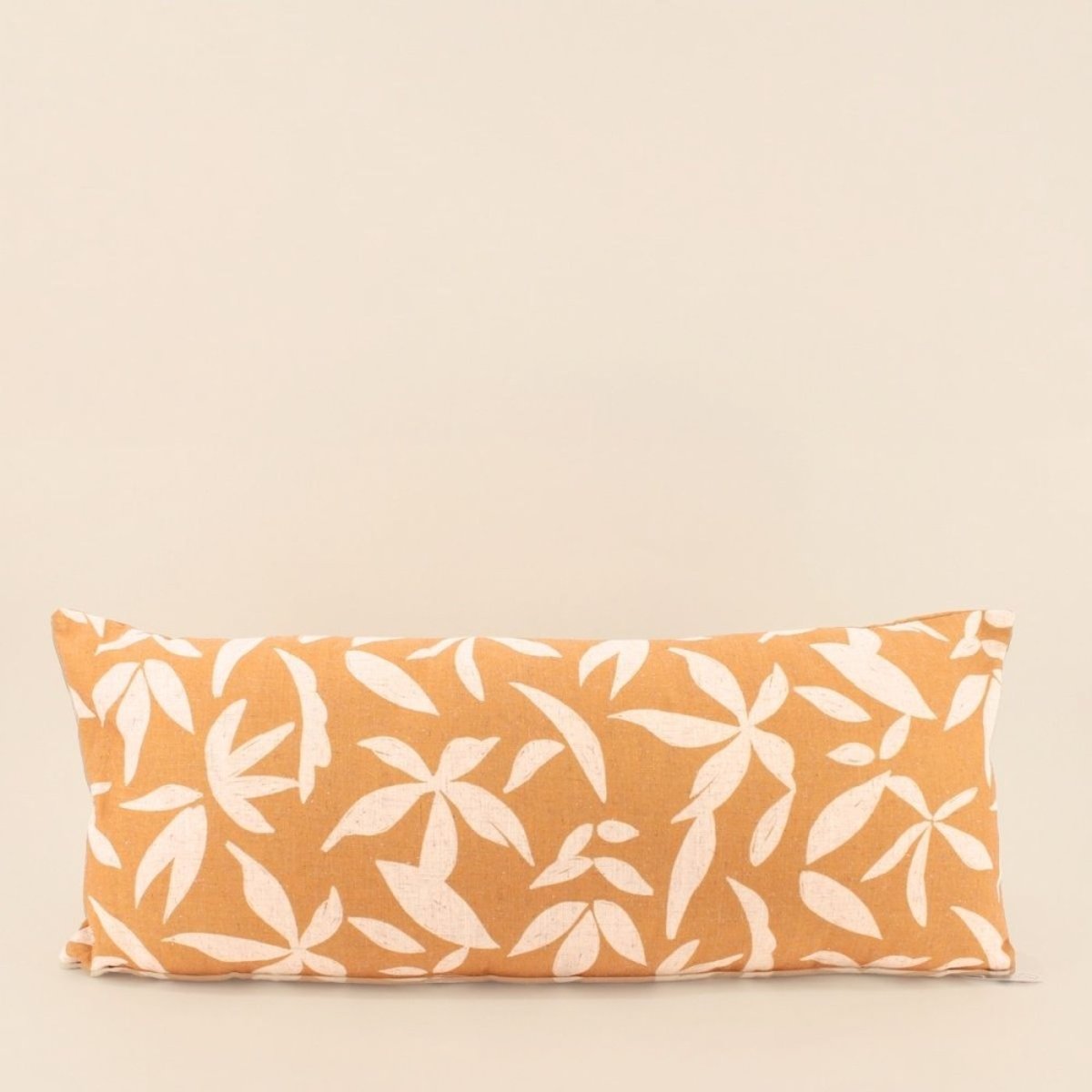 Coussin imprimé feuillage 30x70cm jaune, ORNAMI