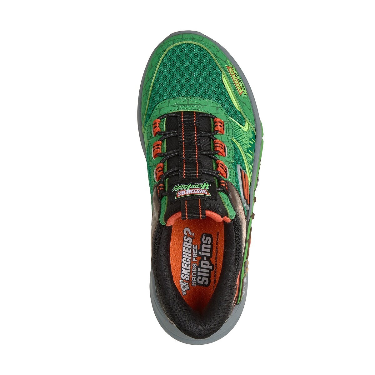 Kids Slip-Ins Trainers: Hyper-Quest Where's My Skechers? dark green/light green, SKECHERS