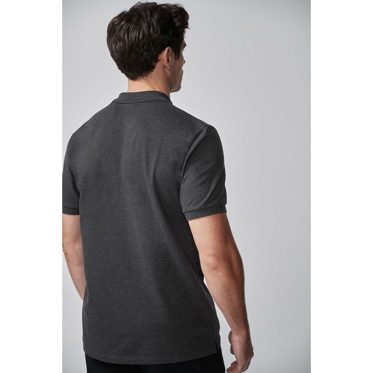 Polo Coupe Standard En Coton Piqué gris charbon, NEXT