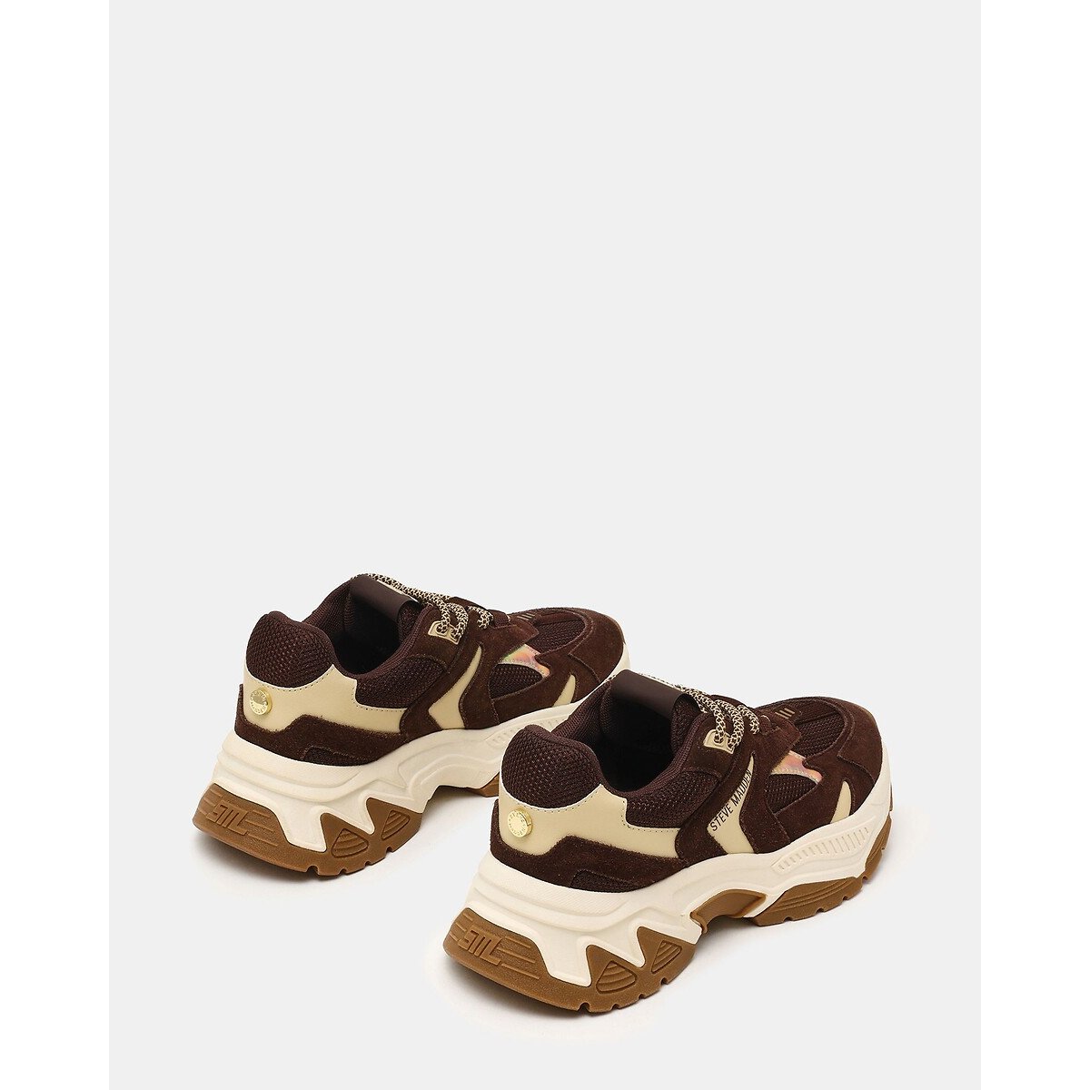 Sapatilhas multimatérias, AMPLE castanho/dourado, STEVE MADDEN