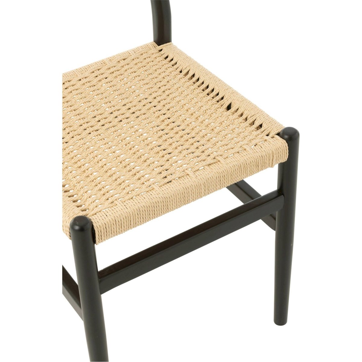 Chaise en hêtre et corde tressée noir et naturel, RECOLLECTION