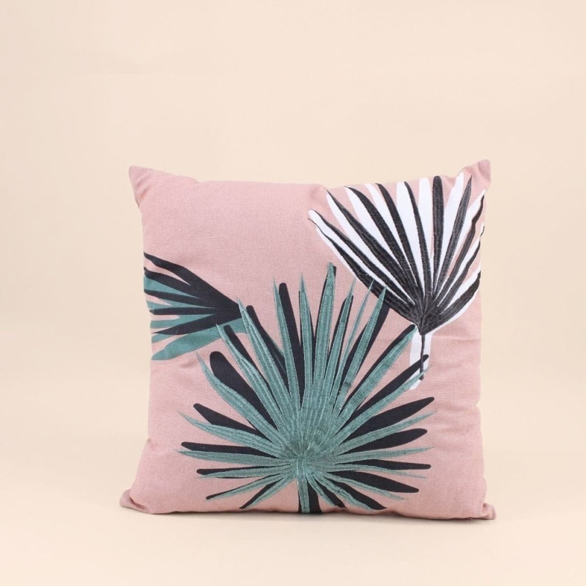 Coussin en coton motif fleuris 45x45cm rose, ORNAMI