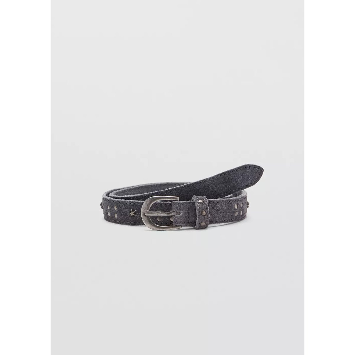 Ceinture en cuir à clous gris, MANGO KIDS