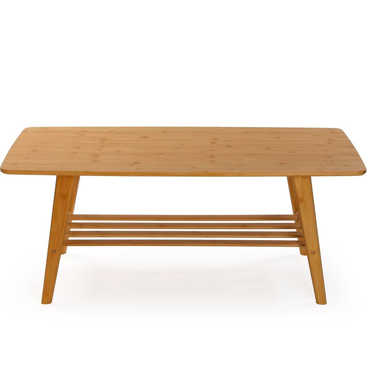 Table basse bambou rectangulaire 2 plateaux 100x40x40cm bois, VERSA
