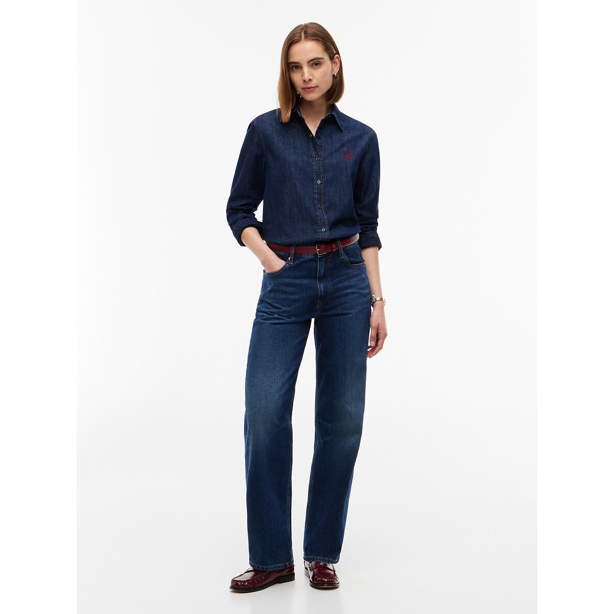 Chemise en denim manches longues denim, TOMMY HILFIGER