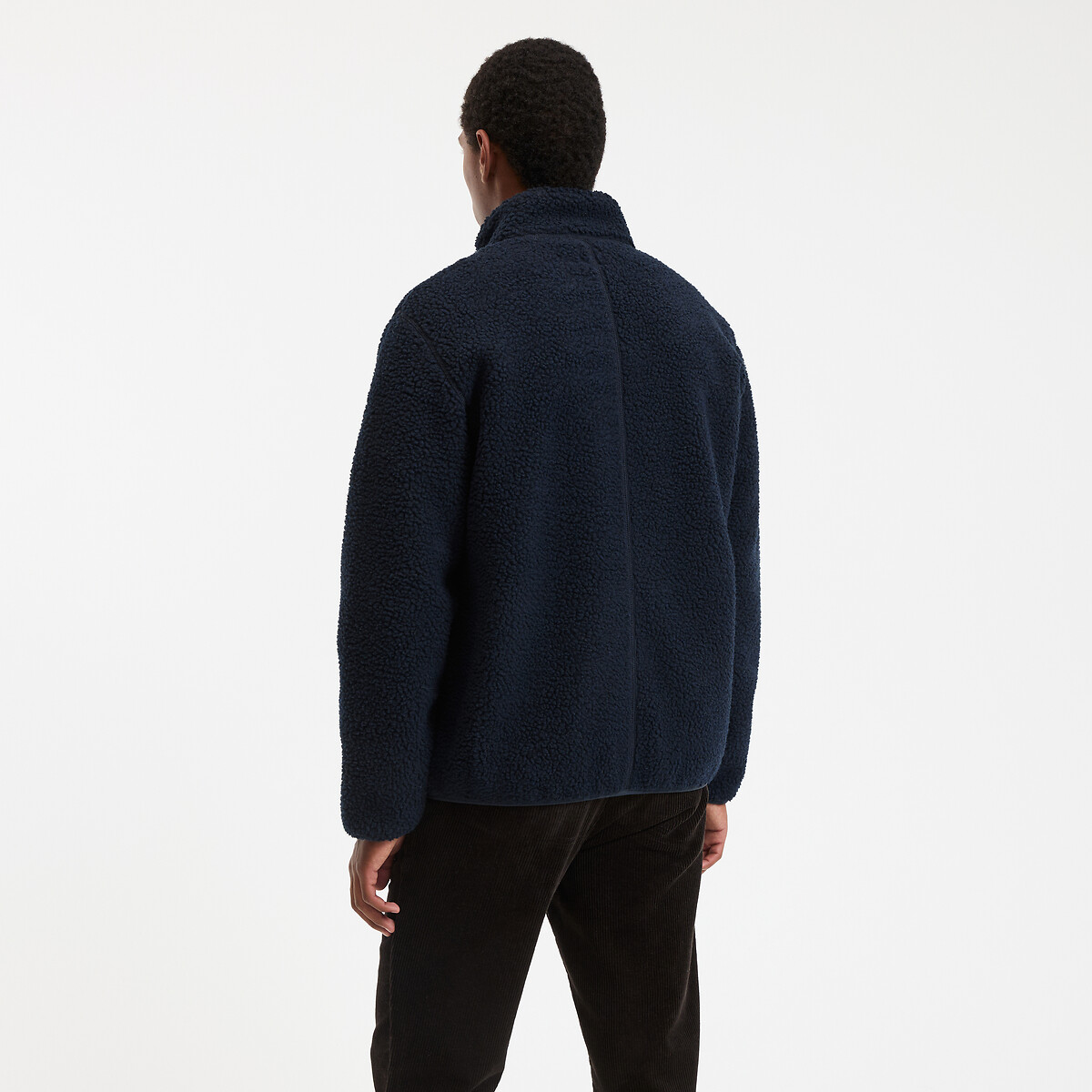 Kort sherpa jasje met opstaande kraag, tussenseizoen marineblauw, LA REDOUTE COLLECTIONS