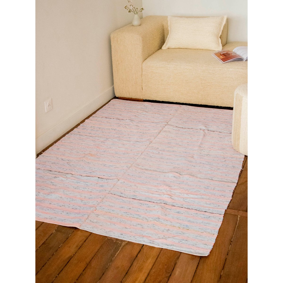 Tapis rose et bleu ciel Olivier N°113 - Bon état rose, DEBONGOUT