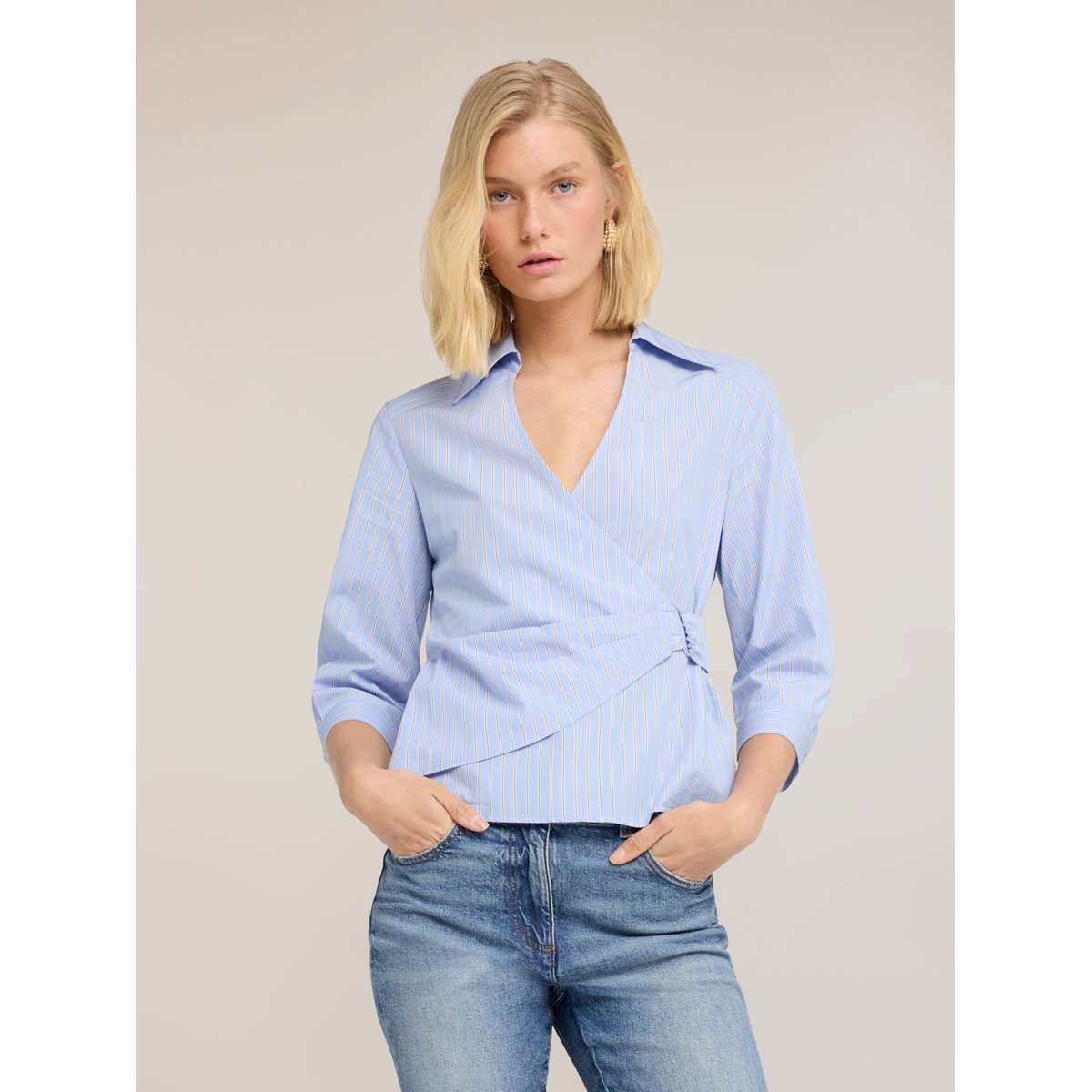 Chemise portefeuille à rayures light - blue, MOTIVI