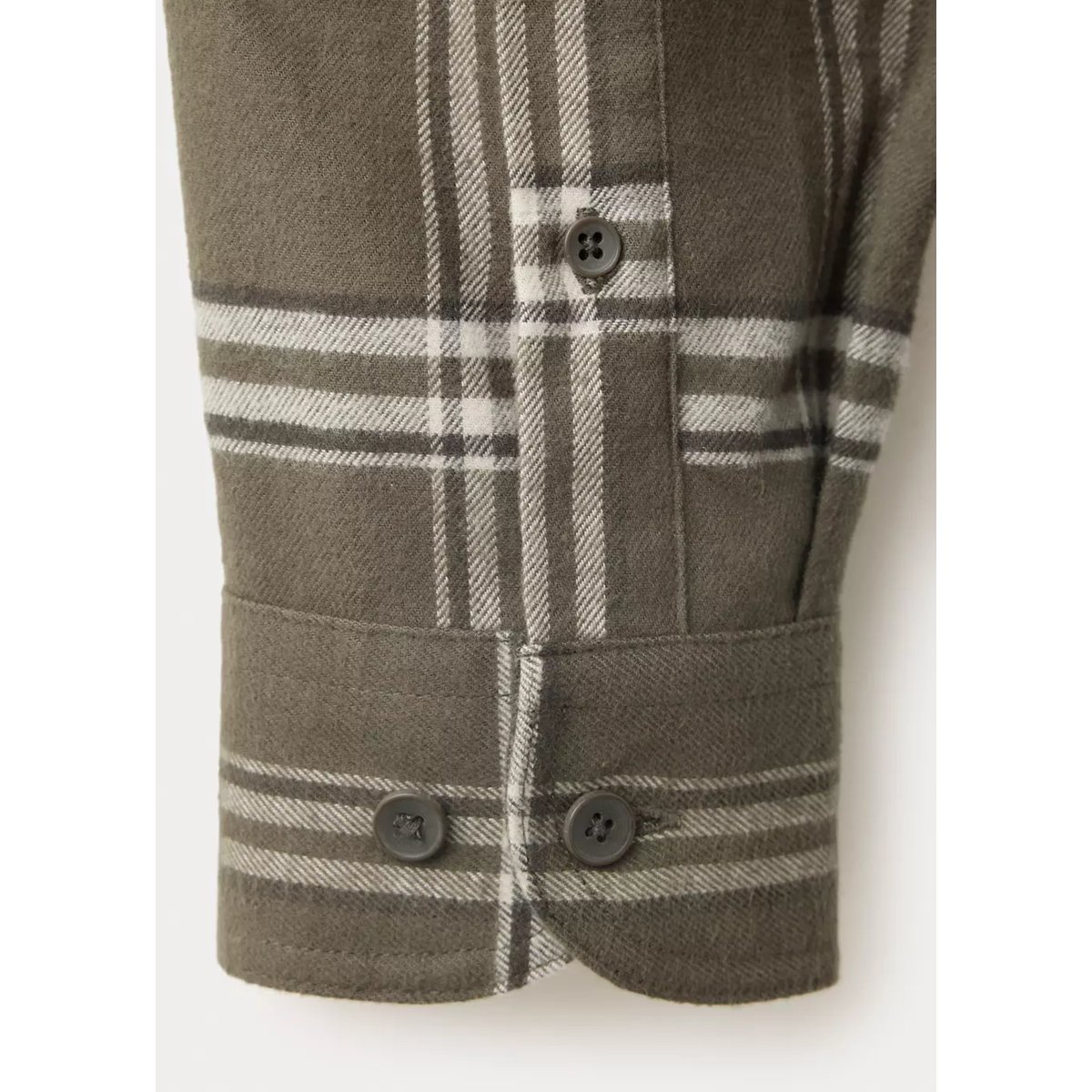 Chemise 100 % coton flanelle carreaux kaki, MANGO MAN