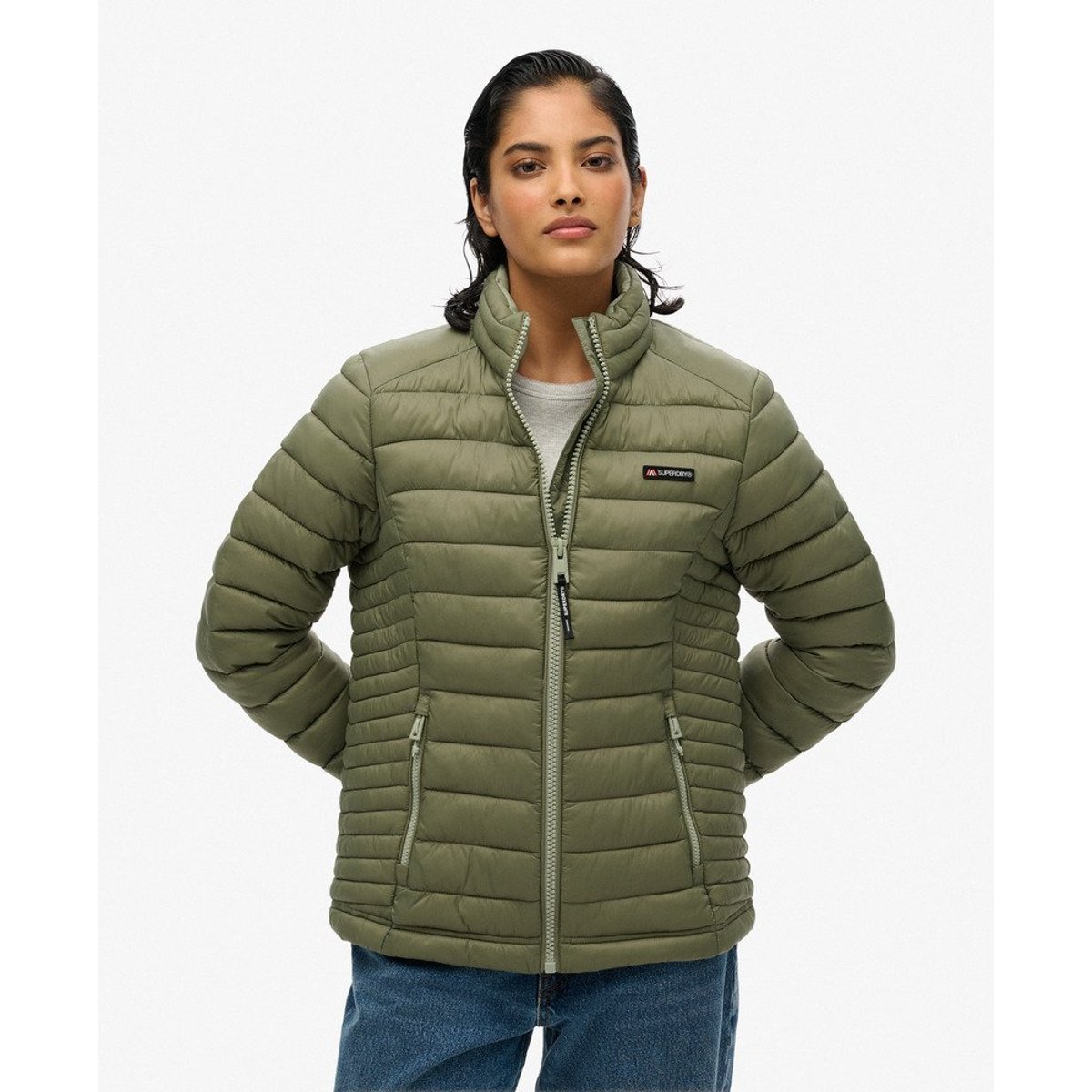 Doudoune Fuji Lite vert olive poudré, SUPERDRY