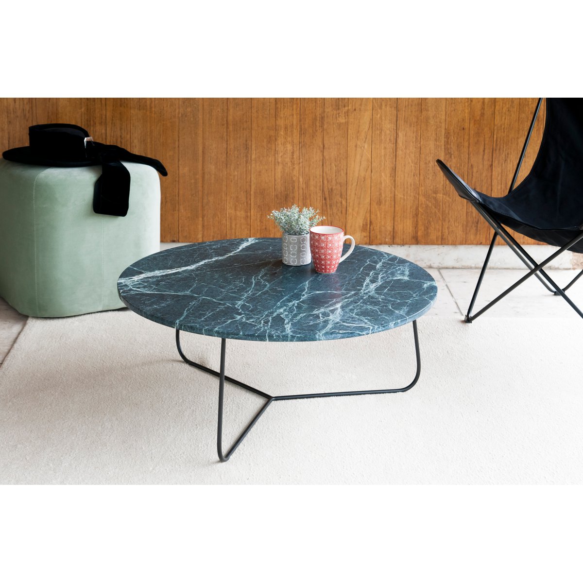 Table basse en marbre VERTÜ vert émeraude, PRODUIT INTERIEUR BRUT