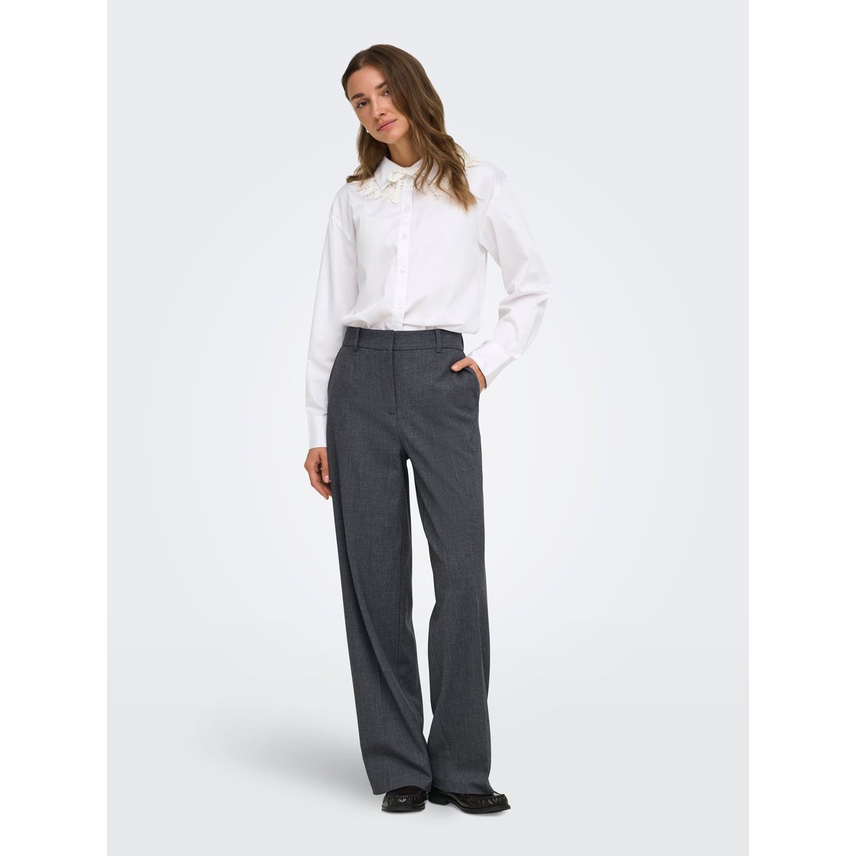 Pantalon À Jambe Large dark grey melange, JDY