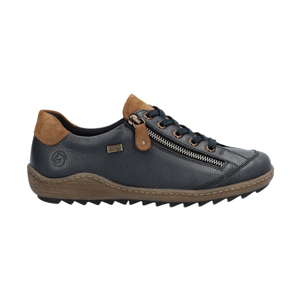 Basket Basse Cuir Maya bleu combi, REMONTE