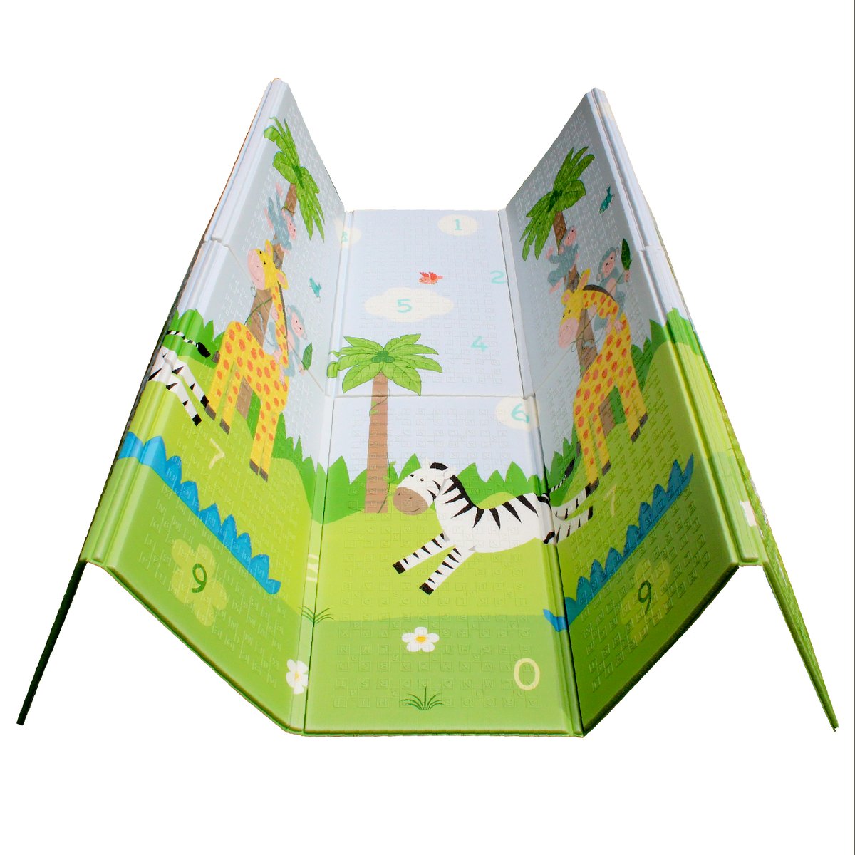 Tapis Jeu Éveil Bébé Pliable Double Face bleu, TEAMSON KIDS