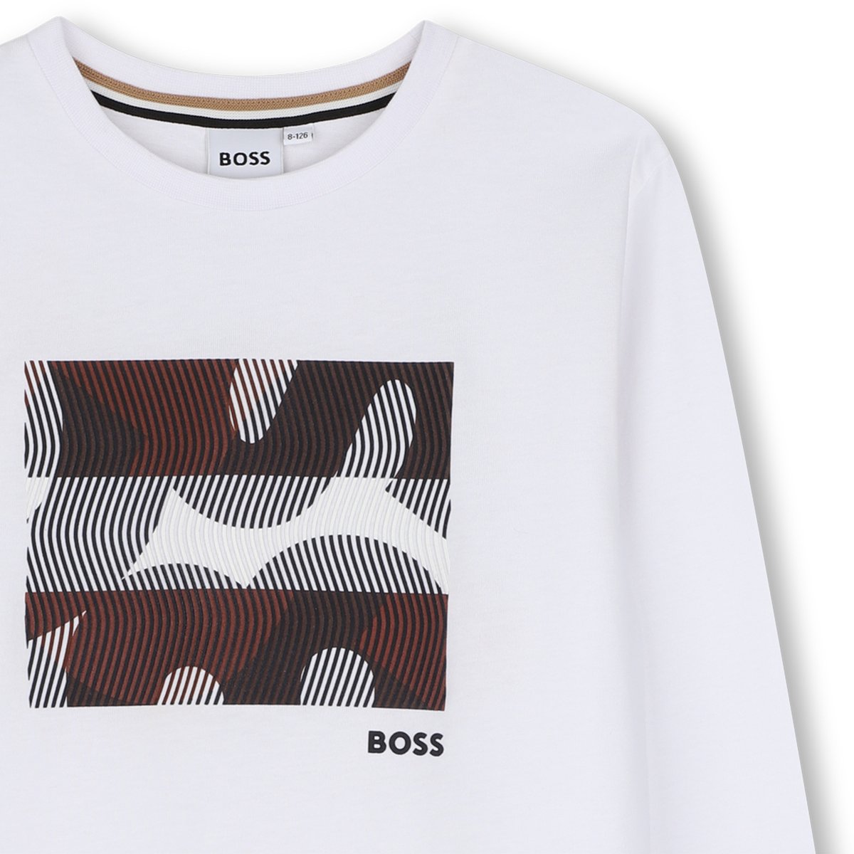 Tee-shirt manches longues blanc, BOSS KIDSWEAR