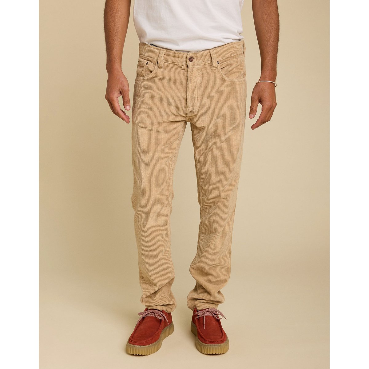 PANTALON REGULAR VELOURS BISCOTTI beige, PULLIN