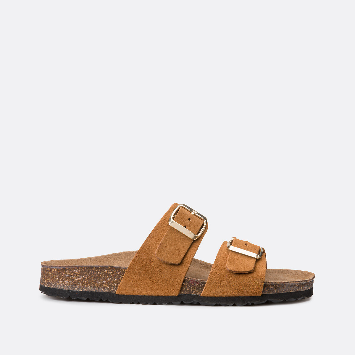Muiltjes in suèdeleer met dubbele gespen camel, LA REDOUTE COLLECTIONS