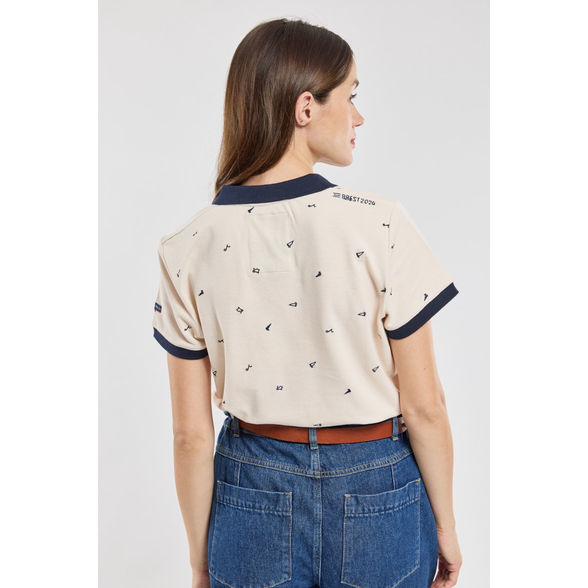 Polo manches courtes brodé 2024 en coton BREST marmo e24, ARMOR-LUX