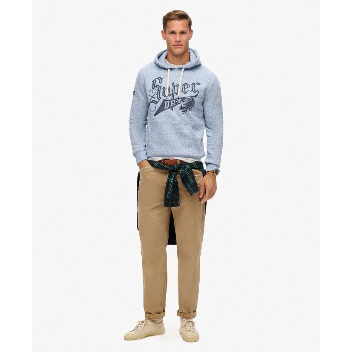 Sweat à capuche graphique Archive bleu los angeles chiné, SUPERDRY