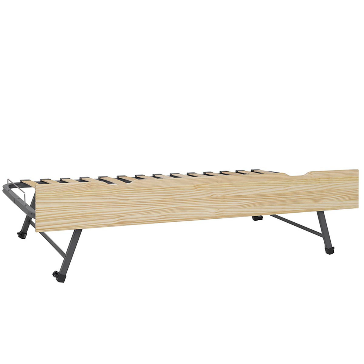 Sommier gigogne avec façade 2 mains MAKURIA bois naturel, AKITEN RETAIL