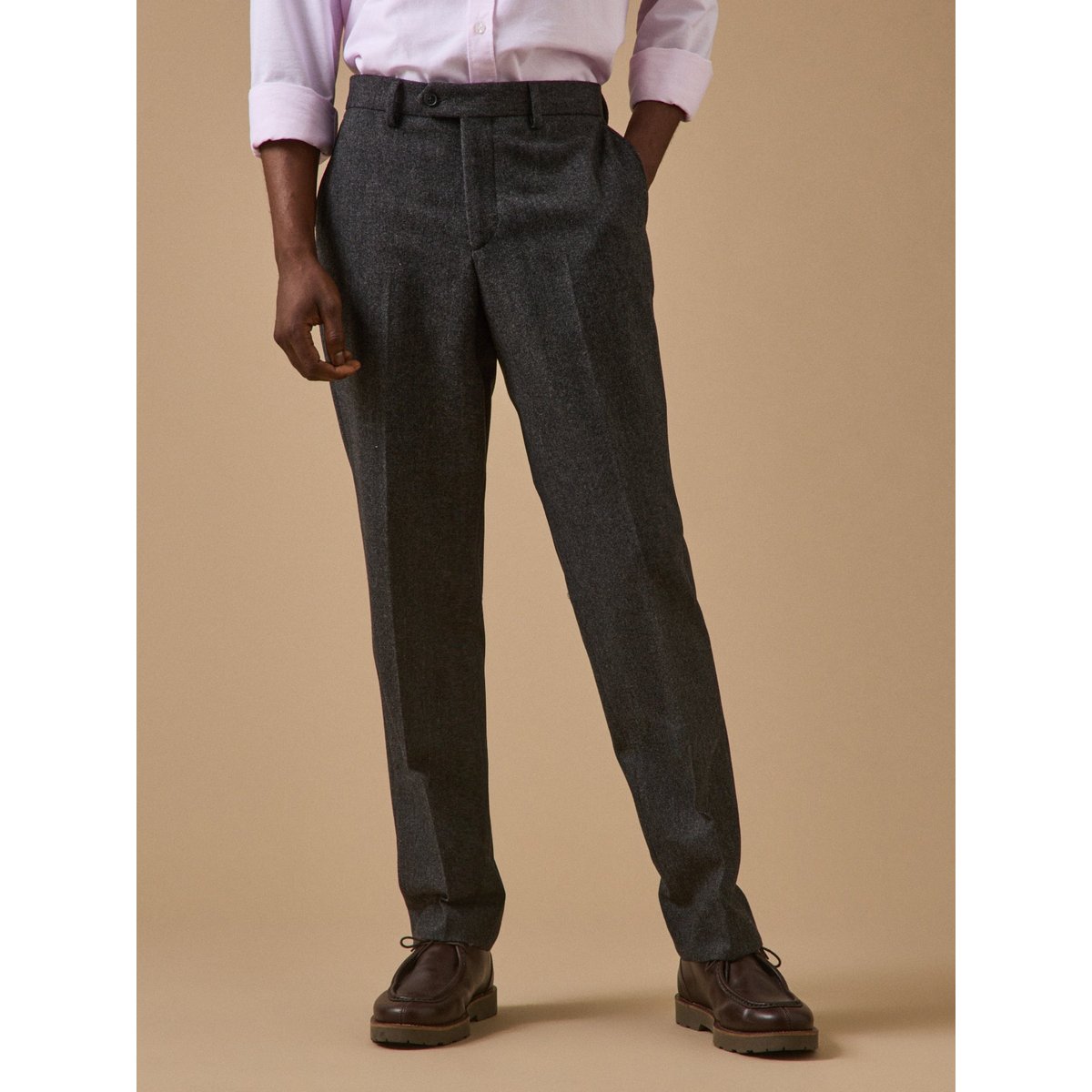 Pantalon lainage caviar gris flannel, CYRILLUS
