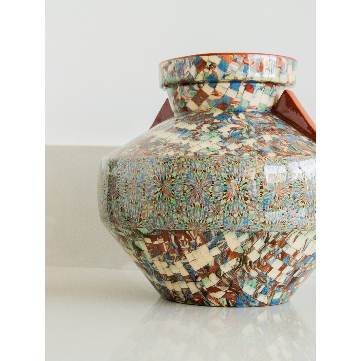Vase Gerbino orangé Edmond N°28 - Bon état multicolore, DEBONGOUT